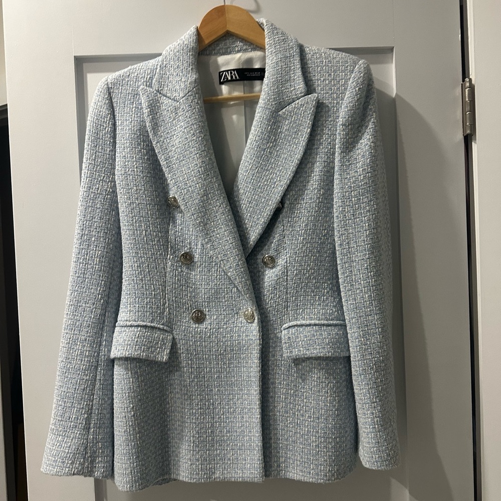 Zara baby blue blazer